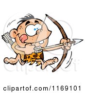 Poster, Art Print Of Archer Caveman Bpu Running With A Bow And Arrow