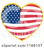 Poster, Art Print Of Heart With An American Flag