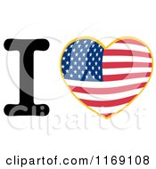 Poster, Art Print Of Heart With An American Flag And Letter I