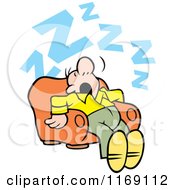 Poster, Art Print Of Man Getting Some Zs In An Arm Chair