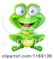 Poster, Art Print Of Happy Green Frog Smiling