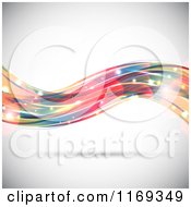 Poster, Art Print Of Background Of A Colorful Wave With Sparkles Over Shading