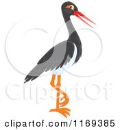 Poster, Art Print Of Standing Black Stork Bird
