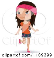 Clipart Of A Dark Haired Blue Eyed Girl Wearing A Headband Royalty Free Vector Illustration