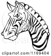 Poster, Art Print Of Black And White Aggressive Zebra Head