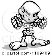 Cartoon Of A Tough Skeleton Holding Up Fists Royalty Free Vector Clipart by Chromaco
