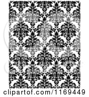 Poster, Art Print Of Black And White Triangular Damask Pattern Seamless Background 30