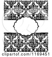 Poster, Art Print Of Black And White Damask Invitation With Copyspace
