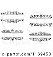 Clipart Of Black And White Floral Frames 2 Royalty Free Vector Illustration