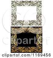 Clipart Of Frames Of Ornate Vines With Copyspace 4 Royalty Free Vector Illustration