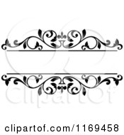 Clipart Of A Black And White Floral Frame 5 Royalty Free Vector Illustration