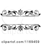 Clipart Of A Black And White Floral Frame 6 Royalty Free Vector Illustration