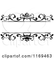 Clipart Of A Black And White Floral Frame 2 Royalty Free Vector Illustration