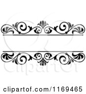 Clipart Of A Black And White Floral Frame 4 Royalty Free Vector Illustration