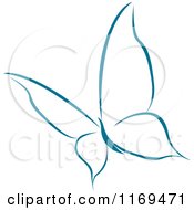Clipart Of A Teal Butterfly 2 Royalty Free Vector Illustration