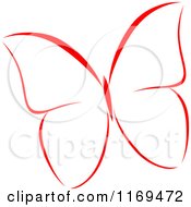 Clipart Of A Red Butterfly Royalty Free Vector Illustration