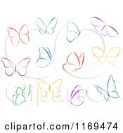 Clipart Of Colorful Butterflies Royalty Free Vector Illustration
