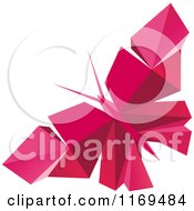 Clipart Of A Pink Origami Butterfly Royalty Free Vector Illustration