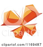 Clipart Of An Orange Origami Butterfly 2 Royalty Free Vector Illustration