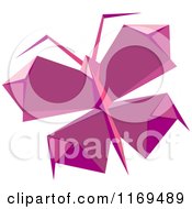 Clipart Of A Purple Origami Butterfly Royalty Free Vector Illustration