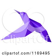Clipart Of A Pink Origami Hummingbird 3 Royalty Free Vector Illustration