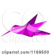 Clipart Of A Pink Origami Hummingbird 2 Royalty Free Vector Illustration