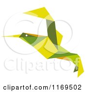 Clipart Of A Green Origami Hummingbird 5 Royalty Free Vector Illustration