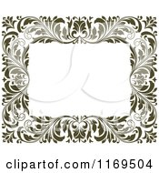 Clipart Of A Frame Of Ornate Vines On White 3 Royalty Free Vector Illustration