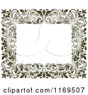 Clipart Of A Frame Of Ornate Vines On White 5 Royalty Free Vector Illustration