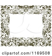 Clipart Of A Frame Of Ornate Vines On White 4 Royalty Free Vector Illustration