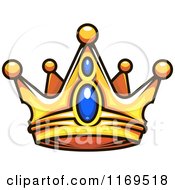 Poster, Art Print Of Gold Crown Adorned With Sapphires