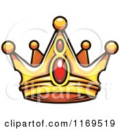 Poster, Art Print Of Gold Crown Adorned With Rubies 2