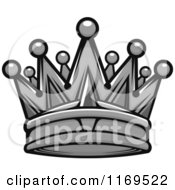 Clipart Of A Grayscale Crown Royalty Free Vector Illustration