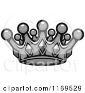 Clipart Of A Grayscale Crown 2 Royalty Free Vector Illustration