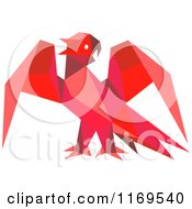 Clipart Of A Red Origami Paper Parrot 2 Royalty Free Vector Illustration