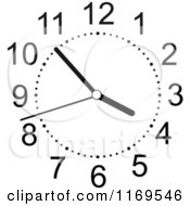 Clipart Of A Black And White Wall Clock 4 Royalty Free Vector Illustration