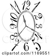Clipart Of A Black And White Wall Clock Royalty Free Vector Illustration