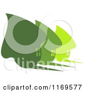Clipart Of Green Leaf Houses Royalty Free Vector Illustration