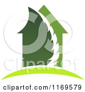 Clipart Of A Green Leaf House 2 Royalty Free Vector Illustration by Vector Tradition SM