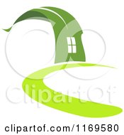 Clipart Of A Green Leaf House 3 Royalty Free Vector Illustration by Vector Tradition SM