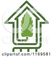 Clipart Of A Green Leaf House 4 Royalty Free Vector Illustration by Vector Tradition SM