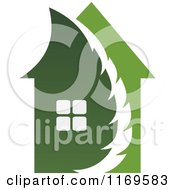 Clipart Of A Green Leaf House 5 Royalty Free Vector Illustration by Vector Tradition SM