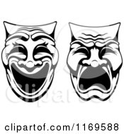 Poster, Art Print Of Black And White Comedy Drama Theater Masks