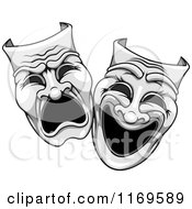 Grayscale Comedy Drama Theater Masks