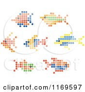Clipart Of Colorful Fish Made Of Dots Royalty Free Vector Illustration
