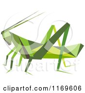 Clipart Of An Origami Grasshopper Royalty Free Vector Illustration