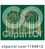 Clipart Of A Computer Chip Motherboard Bar Code Royalty Free Vector Illustration