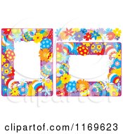 Cartoon Of Purple Borders Of Flowers And Easter Eggs Royalty Free Vector Clipart