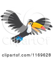 Poster, Art Print Of Happy Flying Toucan Bird