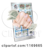 Poster, Art Print Of Fist With Cash Emerging From A Smart Phone